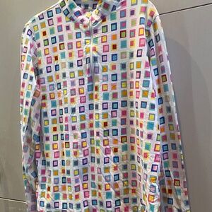 IBKUL MOCK NECK LONG SLEVE UPF+50 1/4 WHITE MULTI